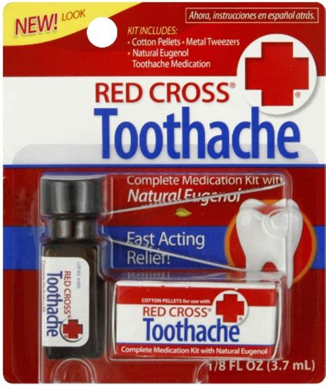 Red Cross Toothache Complete Natural Eugenol Medication Kit 0 12oz 7 Pack