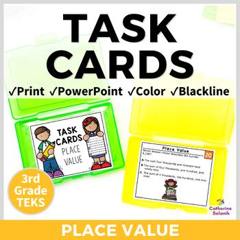 Grade Math Teks Staar Task Cards Place Value Digital Resource Print