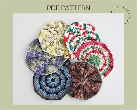 Pdf Pattern Wavy Pot Holder Trivet Hot Pad Crochet Pot Holder Pattern Etsy