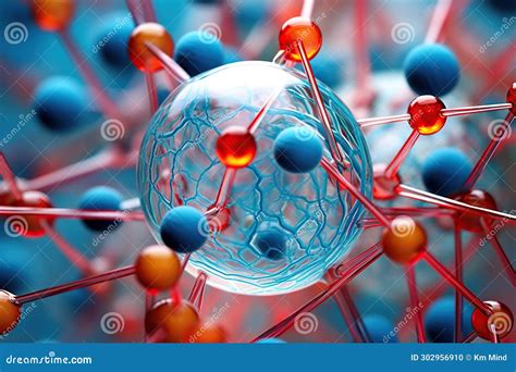 Molecular Structure of the Atom. 3d Render Illustration. Generative AI ...