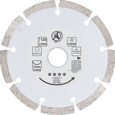 DISQUE Ø125 mm DIAMANT A TRONCONNER BETON PIERRE MATERIAUX BGS