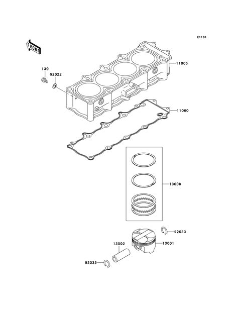 Cylindre Piston Pour Ninja Zx R Zx B F Noir Esprit Kawasaki