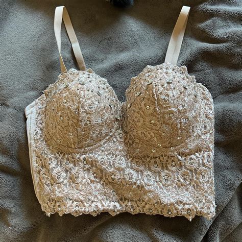 Nude Corset With Adjustable Straps Embellished With Depop