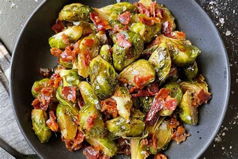 Roasted Brussels Sprouts With Bacon Honey Butter Don T Sweat The Recipe