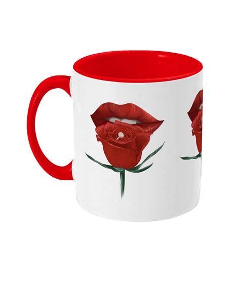 Red Rose Flower Mug Two Toned Mug Rose Ts Rose Rose Mug Etsy