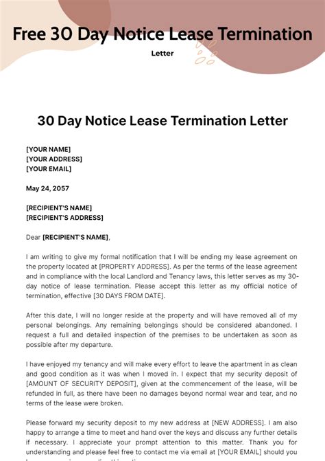 Day Lease Termination Letter To Tenant Infoupdate Org