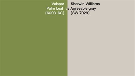 Valspar Palm Leaf C Vs Sherwin Williams Agreeable Gray Sw