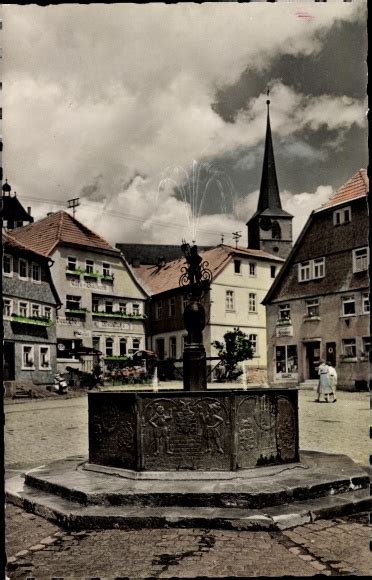 Ansichtskarte Postkarte Bischofsheim Rhön Marktplatz akpool de