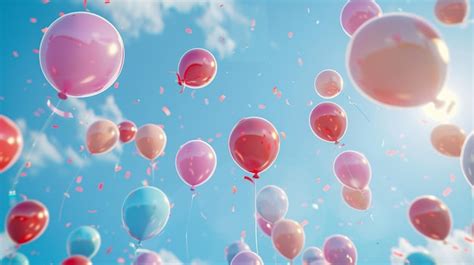 Premium Photo Colorful Balloons Floating In The Sky