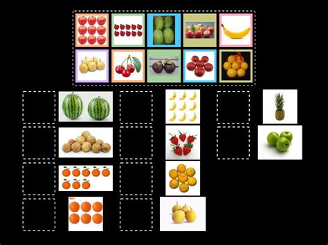 memasangkan gambar buah  sama jumlahnya match