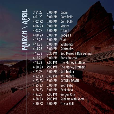 Red Rocks Amphitheatre Schedule 2024 Calendar Bobby Nicoli