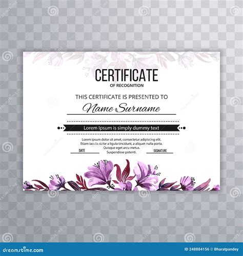 Beautiful Flower Certificate Template for Achievements Diploma Design ...