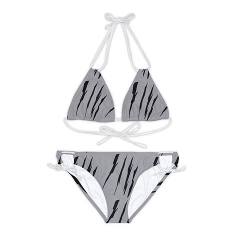 Effete Feline Claw Marks Scratch Strappy Bikini Set AOP Walmart