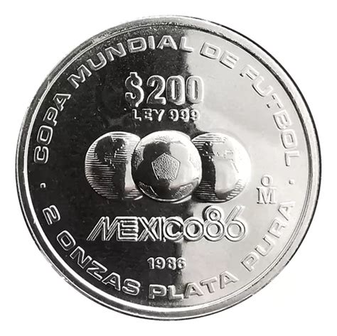 Moneda Pesos Onzas Plata Pura Mundial Futbol Mexi