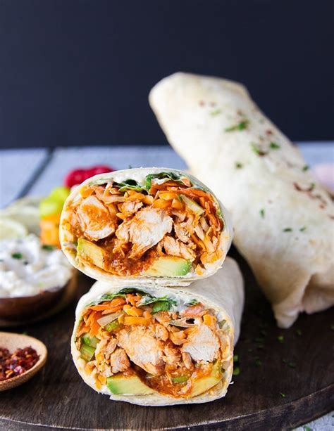 Buffalo Chicken Wrap • Best Chicken Wrap Video • Two Purple Figs