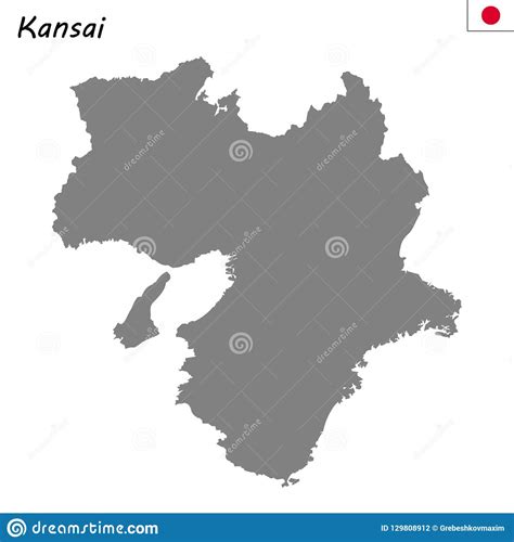 Kansai Map In Japan. Vector Map Of Japan. Map Of The Provinces Of Japan ...