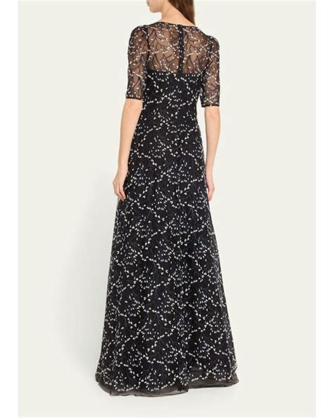 Teri Jon 3d Lace Gown Lyst