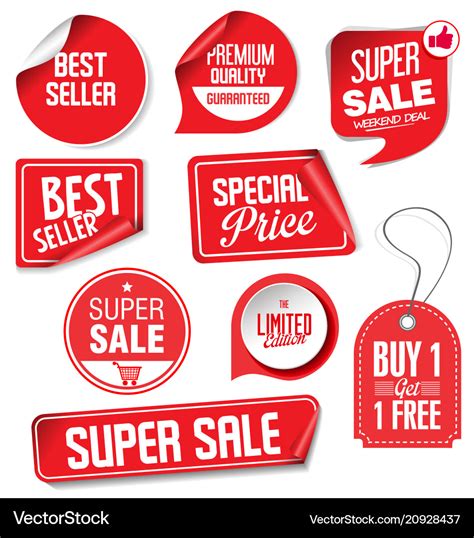 Sale Stickers And Tags Red Design 02 Royalty Free Vector