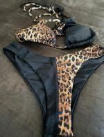 Brit Manuela X ZAFUL Double Straps Halter Snake Print Convertible Bikini Swimsuit In WHITE