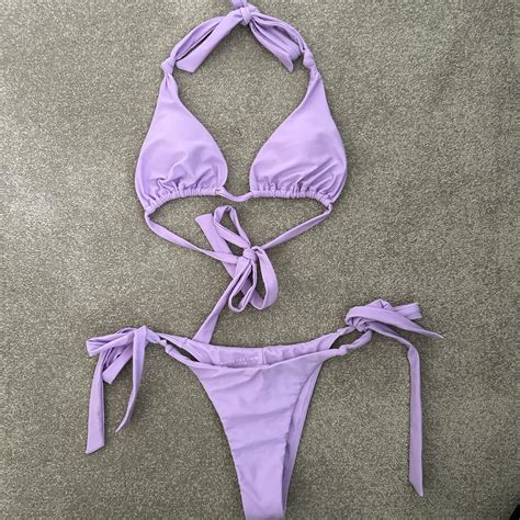 Selling White Fox Bikini Worn Once Top Is Size Depop