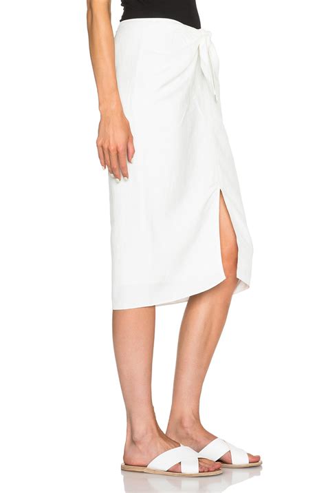 Lyst Jenni Kayne Linen Wrap Skirt In White