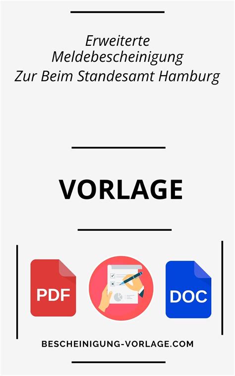 Erweiterte Meldebescheinigung Zur Beim Standesamt Hamburg Muster Vorlage