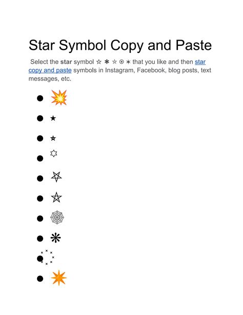 Star Text Symbol Copy And Paste By Symbolcopy Issuu