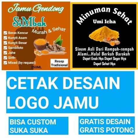 Stiker Jualan Jamu Logo Olshopmu Gratis Desain Mengkilat Tebal