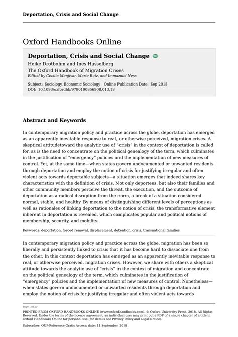 Pdf Deportation Crisis And Social Change