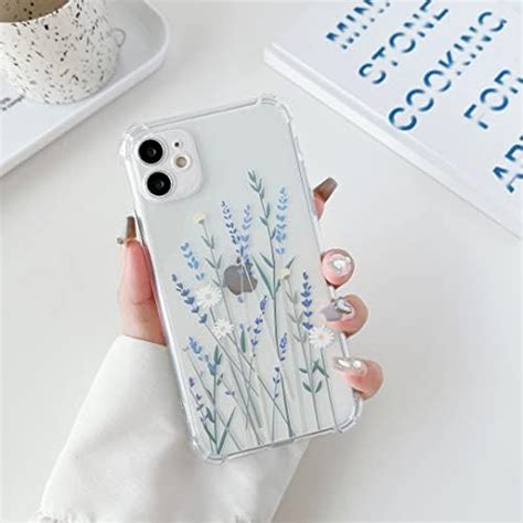 Ztofera Case For Iphone Transparent Clear Soft Tpu Case With Flower