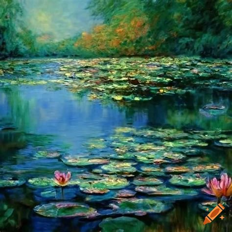 Claude Monet S Painting Of Lily Pads In Ponds On Craiyon