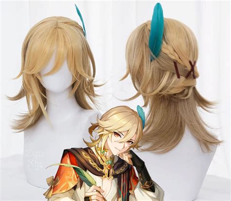 Genshin Impact Kaveh Mixed Blonde Cosplay Wig Etsy