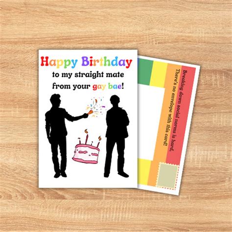 Happy Birthday To My Straight Mate From Your Gay Bae Inclusive And Eco Friendly Card From Gay