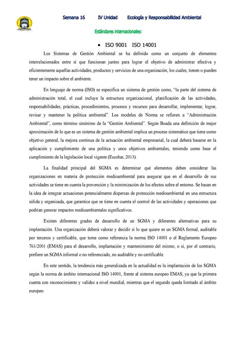 Lectura 16 Ecología Este Trabajo Es Sobre El Sistema De Gestión