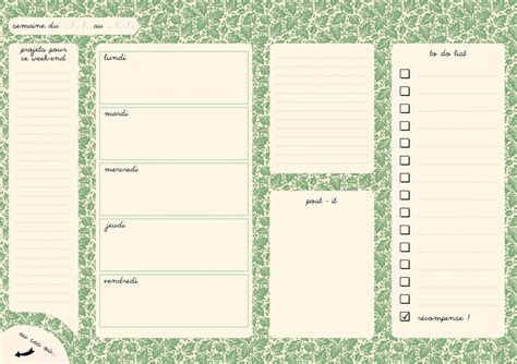 Semainiers Imprimer Tr S Pratique Pour Organiser Sa Semaine