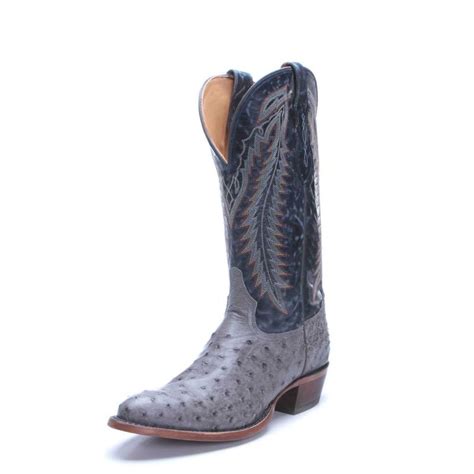 Tony Lama Mens Gray Full Quill Ostrich Boots Ep8267