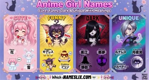 anime girl names cute funny dark unique  meanings