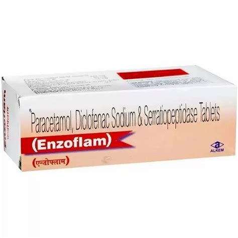 Paracetamol Diclofenac Sodium Serratiopeptidase Tablets At Rs 230box