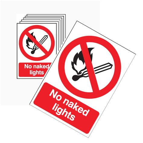 No Naked Lights Signs Safety Sign UK