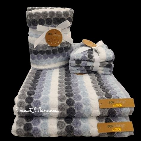 Eco Melange Bath Pc Eco Melange Bath Hand Tip Towel Set Polka Dot