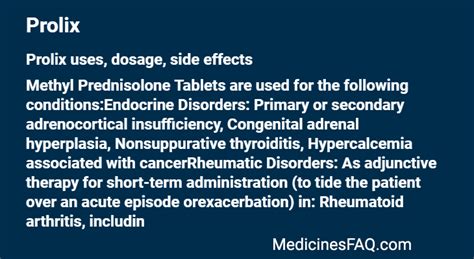 Prolix: Uses, Dosage, Side Effects, Food Interaction & FAQ