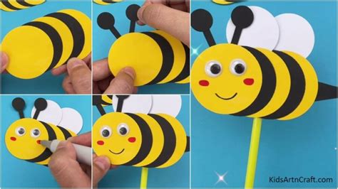 Diy Paper Honey Bee Craft For Kids Step By Step Tutorial Kids Art