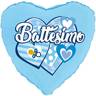 Mylar Cm Battesimo Cuori Celeste Cherry Balloon Shop