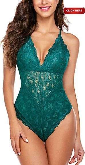 Avidlove Women Deep V Lingerie Snap Crotch Teddy Sexy Lace Bodysuit Xl Rideau Auctions