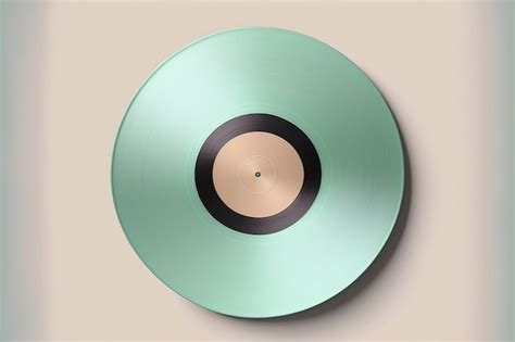 Premium Photo Green Vinyl Record On Pastel Pink Background