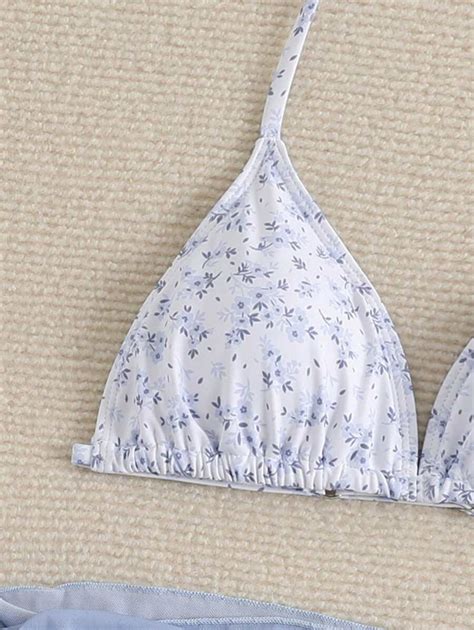 SHEIN Lunivi Ensemble de bikini à fleurs Ditsy mignon pour préadolescentes l impression est