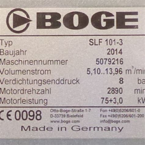 Boge Slf Used Compressor