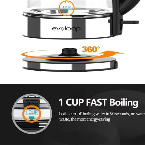 Buy Evoloop Electric Tea Kettle L Hot Water Boiler W Glass