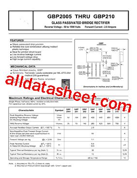 GBP208 Datasheet PDF Diotech Company