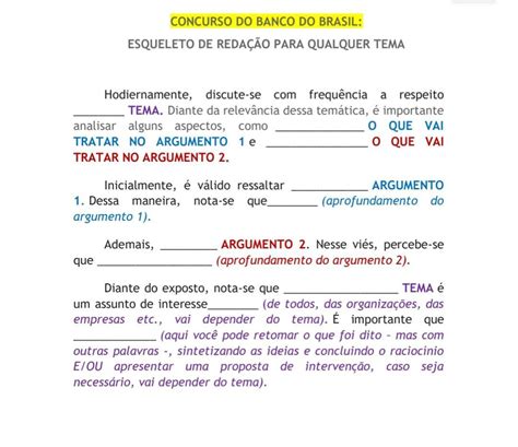 Esqueleto De Reda O Pronta Para Qualquer Tema Concurso Braincp